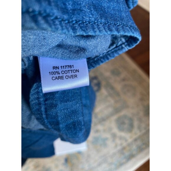 Mimi Chica Denim Mini Dress Lightweight 100 Cotton Smocked Spring Summer - Picture 6 of 7